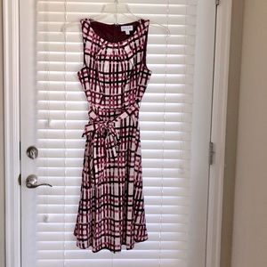 ELLE pink & white patterned dress